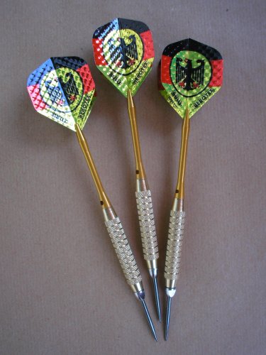 3 Stück Soft-Dartpfeile mit abschraubbarer Metallspitze Goldpfeil 20 g. Deutschland