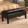 Coaster Button-Tufted Design Storage Bench, Brown Leatherette