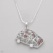 Necklace With 1.25ctw Precious Stones - Genuine Garnets and Topazes Crafted in 925 Sterling silver. Total item weight 7.0g Length 16in