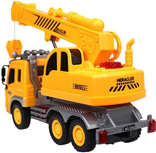 XIONGYUAN Construction Mini Machine Lnertial Lifting Cranes Cars Trucks with Light&amp;Sound