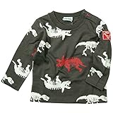 《H28秋冬物》 CHANNEL(チャンネル) 天竺恐竜総柄Pt長袖Tシャツ 130cm/チャコール NO.CN-6407