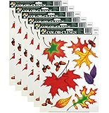 Color-Clings 9-Count Static Cling Window Decorations, Autumn Leaves, 6-Pack
