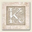 AbsorbaStone Coaster set~ Monogram Initial K ~ 4 Tile Drink Coasters ~ code 578