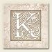 Kitchen & Housewares : AbsorbaStone Coaster set~ Monogram Initial K ~ 4 Tile Drink Coasters ~ code 578