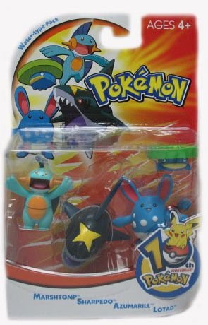 51CpSCTPKVL Pokemon Mini Action Figure Set Water Type Pack with Marshtomp, Sharpedo, Azumarill & Lotad