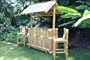 BAMBOO TIKI BAR - ISLAND TIKI BAR NATURAL W/ 3 BAR STOOLS - TROPICAL DECOR
