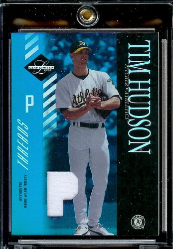 2003 Leaf Limited Tim Hudson Threads Game-Worn Jersey 11/25 Oakland Athletics Baseball Card - Mint Condition - Shipped In Protective Display Case!