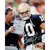 Steiner Sports NCAA Brady Quinn Talking With Charlie Weiss Vertical Autographed 8-by-10-Inch Photograph
