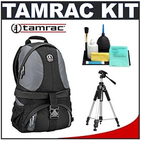 Click here to buy Tamrac 5547 Adventure 7 Digital SLR Camera Bag (Gray Black) + Tripod + Accessory Kit for Canon....