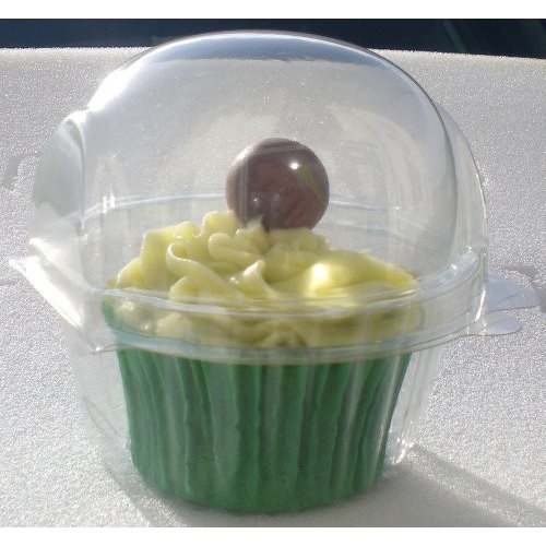 SODIAL(TM) 50 Large Single Clear Cupcake Pod Cake Muffin Carrier