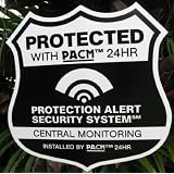 2 House Alarm Security Signs and 6 House Alarm Decals Black PACM