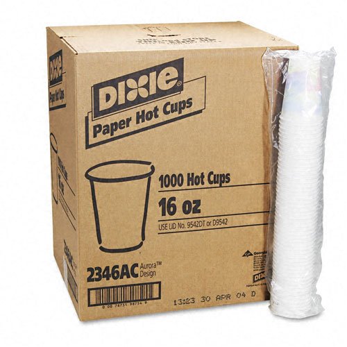 Dixie Food Hot Drink Cups, Paper, 16 Oz., Sage Design, 1000/Carton