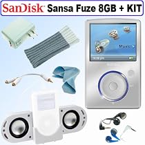 SanDisk Sansa Fuze 8 GB MP3 Player (Silver) + Accessory Kit