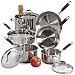 COOKING WITH CALPHALON 10 PC STAINLESS STEEL COOKWARE SET