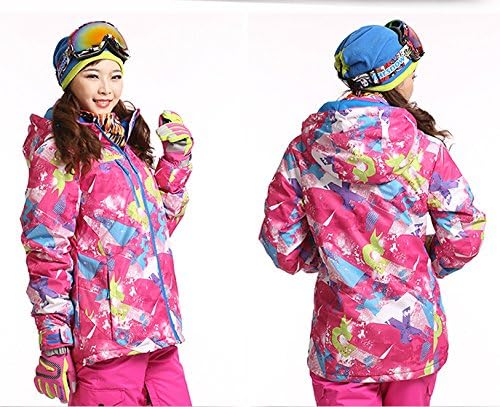Top Women Lady girl Snowboard Linear Insulated Winter Warm Snow Waterproof Windproof Outdoor Ski Jackets Fashion Hooded Coats (pink, S)