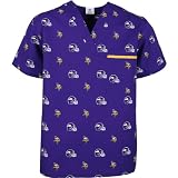 Scrub Dudz Minnesota Vikings Printed Scrub Top Medium