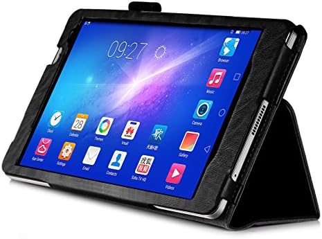 Huawei MediaPad M2 8.0 case, KuGi Multi-Angle Stand Slim-Book PU Leather Cover Case for Huawei MediaPad M2 8.0 tablet (Black)