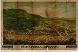 GIANT Wall Sticker of: Panoramic map of historic Hot Springs, Arkansas / Lithographed by Woodward & Tiernam Printing Co.
