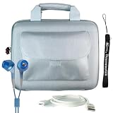 Apple Ipad Tablet ( 3G , wifi , WiFi + 3G ) Hard Nylon Cube with Pocket Carrying Case for ipad ( iPad Accessories Only ) + Includes a 4-inch eBigValue (TM) Determination Hand Strap + USB 2.0 Data Sync Cable for Apple Ipad + Fashion Earbud Headset Headphones 3.5mm In-Ear Stereo ( Blue )