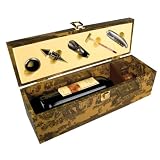 Weinset Weingarnitur Weinbox Dekantierset Geschenkset mit Holzschatulle Holzkoffer 84035