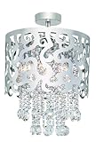Trans Globe MDN-697 Modern - Eight Light Semi-Flush Mount, Polished Chrome Finish with Laser Cut Glass