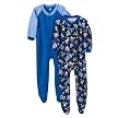 Toddler Boys' Gerber 2pk Trucks Blanket Sleeper Navy