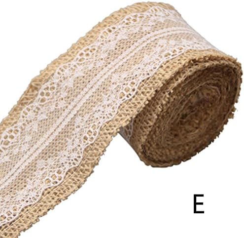 Marya 2M Wedding Lace Burlap Garland Hessian Ribbon Christmas Gifts Roll Party Decor