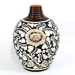 Handmade Decorative Ceramic Jar Style Flower / Bud Vase With Striking Floral Designs