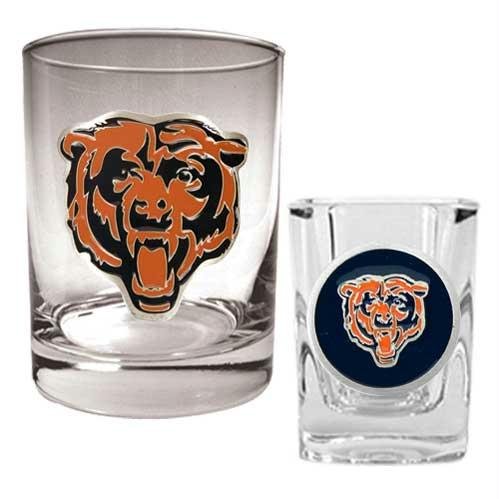 NFL Chicago Bears Rocks Glass & Shot Glass Set - Primary Logo