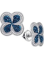0.55CTW BLUE DIAMOND MICRO-PAVE EARRING
