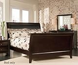 Queen Size Sleigh Bed in Cappuccino Finish