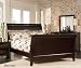 Cappuccino Sleigh Queen Size Bed with Beautiful Cappuccino Finish