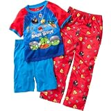 AME Sleepwear Boys 2-7 Angry Birds Really Angry 3 Piece Pajama Set
