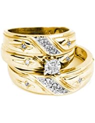 0.20CT-DIAMOND ROUNDD TRIO SET