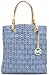 Michael Kors Signature / Monogram Jet Set Tote; Denim (MK BAGS, PURSES, HANDBAGS, TOTES)