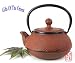 Tetsubin Japanese style Cast Iron red hobnail teapot kettle 0.6 litre