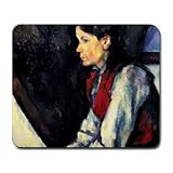 Boy with Red Vest By Paul Cezanne Mouse Pad