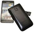 Suncase Ledertasche (Lasche mit R�ckzugfunktion) f�r Samsung Galaxy S II (i9100) S2 schwarz