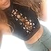 DZT1968® Women Girl Sexy Low-Cut Hollow Out Sleeveless Crop Vest Tops Bra (US 4=Asia S, Black)
