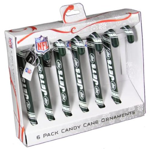 New York Jets Christmas Tree Candy Cane Ornaments