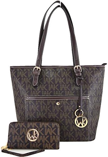 Wendy Keen Fashion Women Handbag Messenger Bag Shoulder Satchel Tote Purse Wallet Set Brown