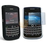 51CqRFGvCgL. SL160  Black Durable Soft Silicone Skin Cover Case + Durable Clear LCD Screen Protector for Verizon Sprint RIM Blackberry 9630 Tour Smartphone