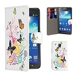32nd® Design book wallet PU leather case cover for Samsung Galaxy S4 Active i9295 + screen protector and cleaning cloth - Colour Butterfly