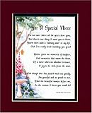 "For A Special Niece" Touching 8x10 Poem, Double-matted in Burgundy/Dark Green And Enhanced With Watercolor Graphics.