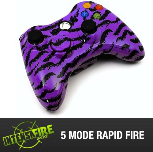 Xbox 360 Modded Controller Rapid Fire Wireless Purple Tiger Camouflage