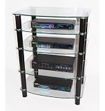 5-Shelf Media Component Stand- Clear/ Black