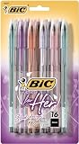 BIC Cristal For Her Ball Pen, 1.0mm, Black, 16ct (MSLP16-Blk)