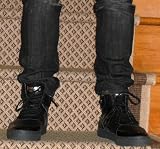 Basketball Men's Designer Leather Sneaker Black Size 7 to 13