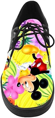 LeonBin Custom Mickey Minnie Mouse Lace Up Casual British style Men's Shoes