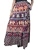 Womens Long Wrapskirt Hand Blok Printed Cotton Bohemian Wrap Around Skirt Dress